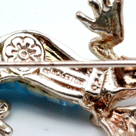 Sterling Silver Hallmarked Millefiori Gecko Brooch - Picture 5 of 6